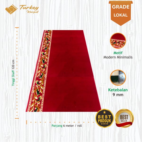 karpet masjid lokal asofa merah polos