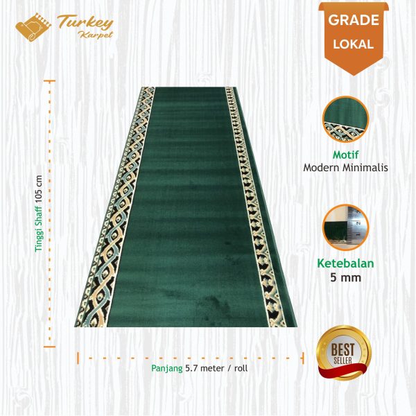 karpet masjid lokal madeena hijau polos