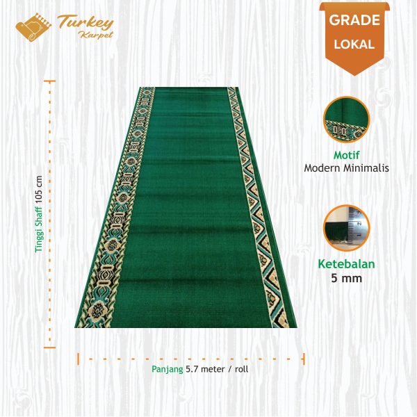 karpet masjid lokal madeena hijau polos1