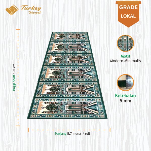 karpet masjid lokal madeena hijau polos3