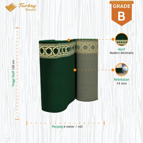 karpet masjid turki grade b green11