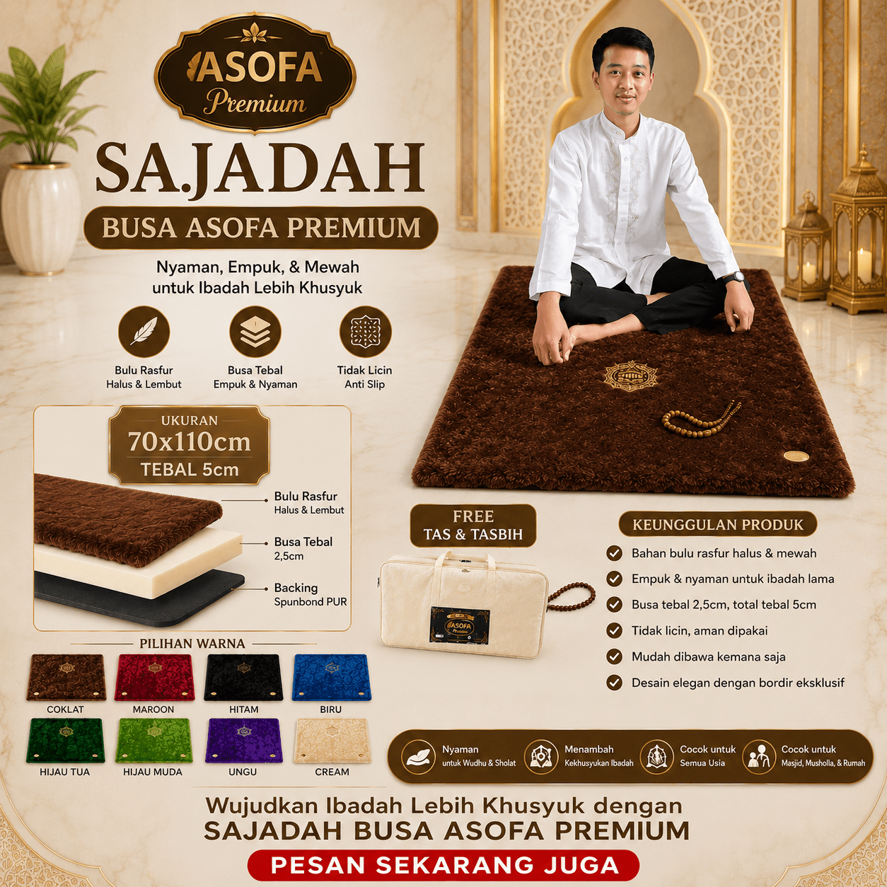 sajadah busa asofa premium